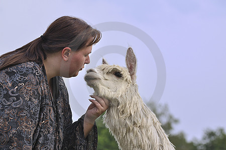 Suri-Alpaka mit Züchterin Petra Bruns