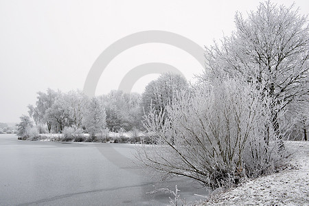 Landschaft im Raureif