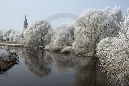 Landschaft im Raureif