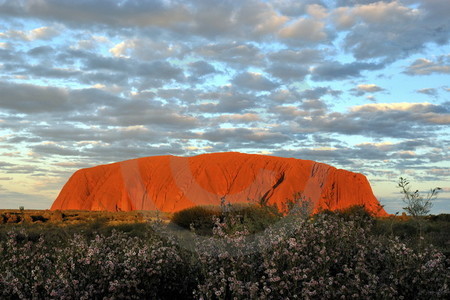 Der Uluru im Abendlicht