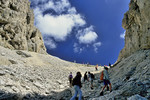 Rosengarten - Wanderer am Vajolonpass