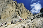 Rosengarten - Wanderer am Vajolonpass