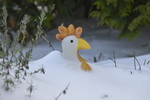 Huhn im Schnee