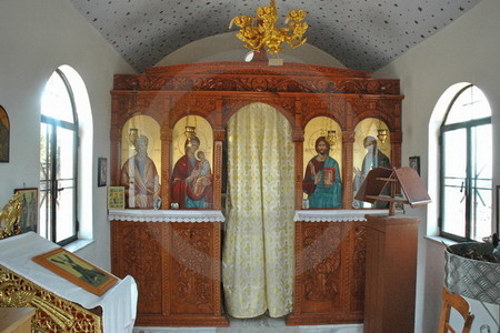 Heiligenbilder in einer Kapelle in Kefalás