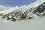 Winter in Obergurgl im Ötztal, Ötztaler Alpen mit Hochfirst (3405 m), Liebenerspitze (3400 m) und Kirchenkogl (3280 m) , Tirol, Österreich