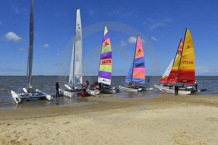 Katamarane vor dem Start